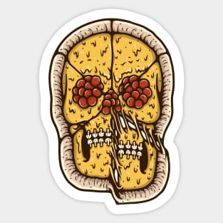 Pizza Skull Sticker